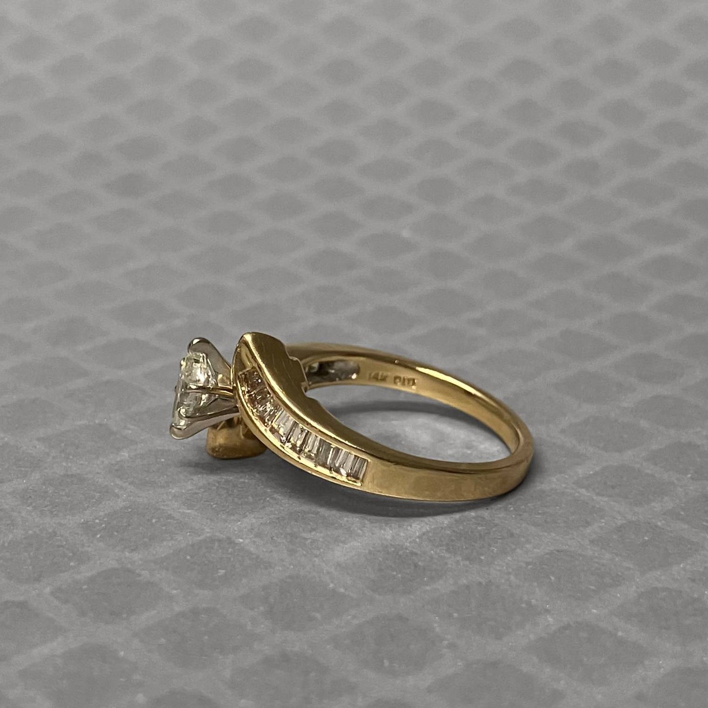 Preowned Yellow Gold Baguette and Marquise Diamond Ring