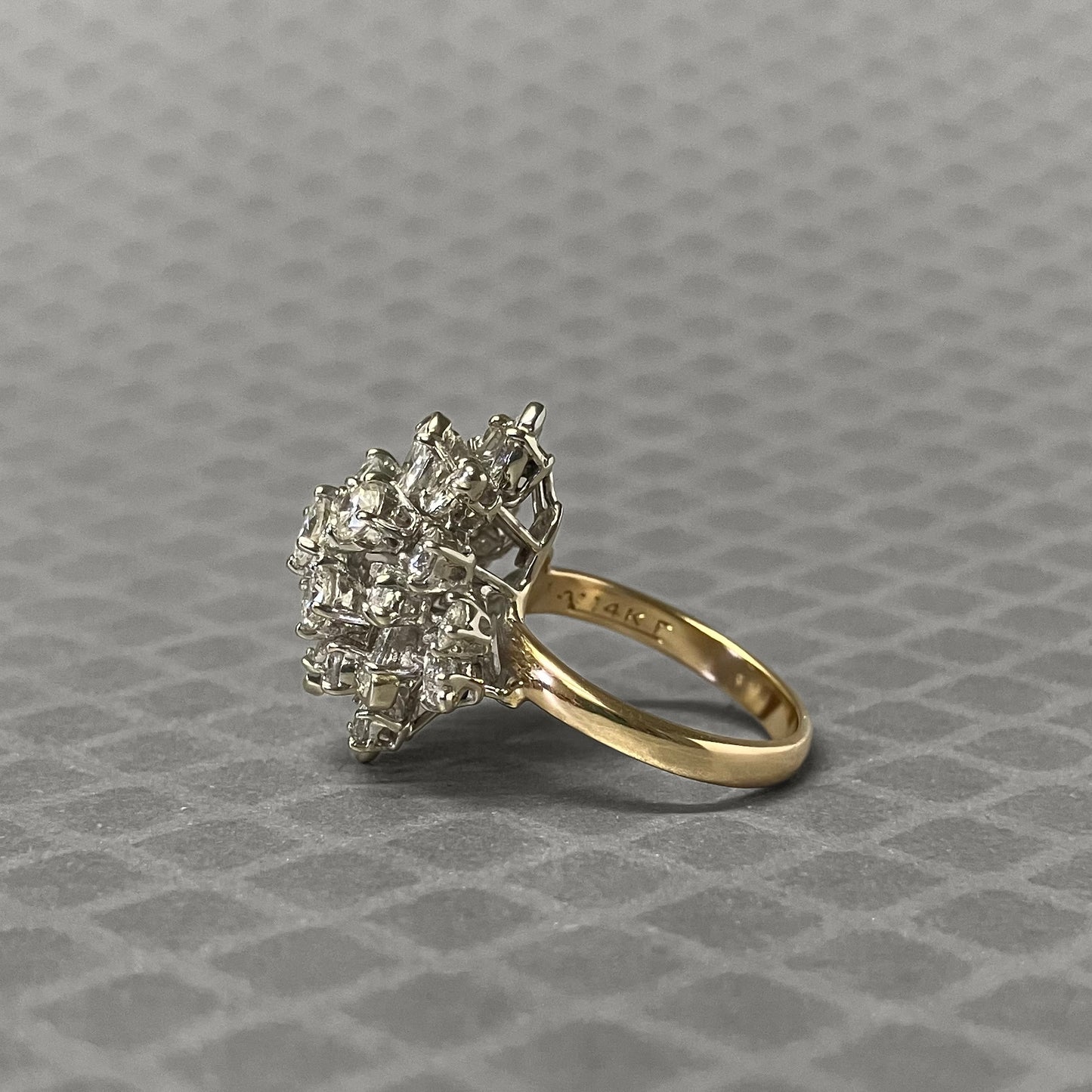 Preowned Yellow Gold and Diamond Floral Cluster Ring
