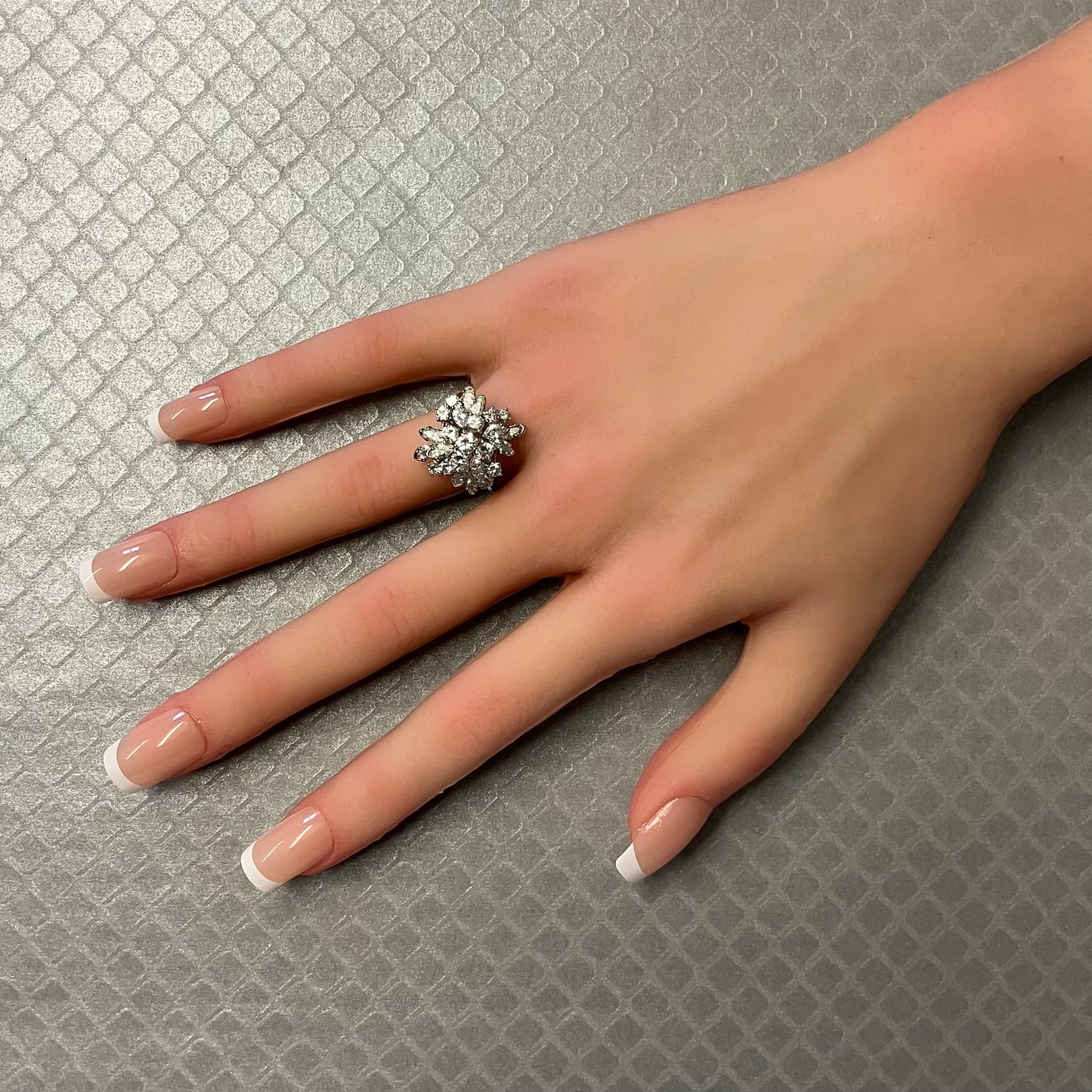Preowned Yellow Gold and Diamond Floral Cluster Ring