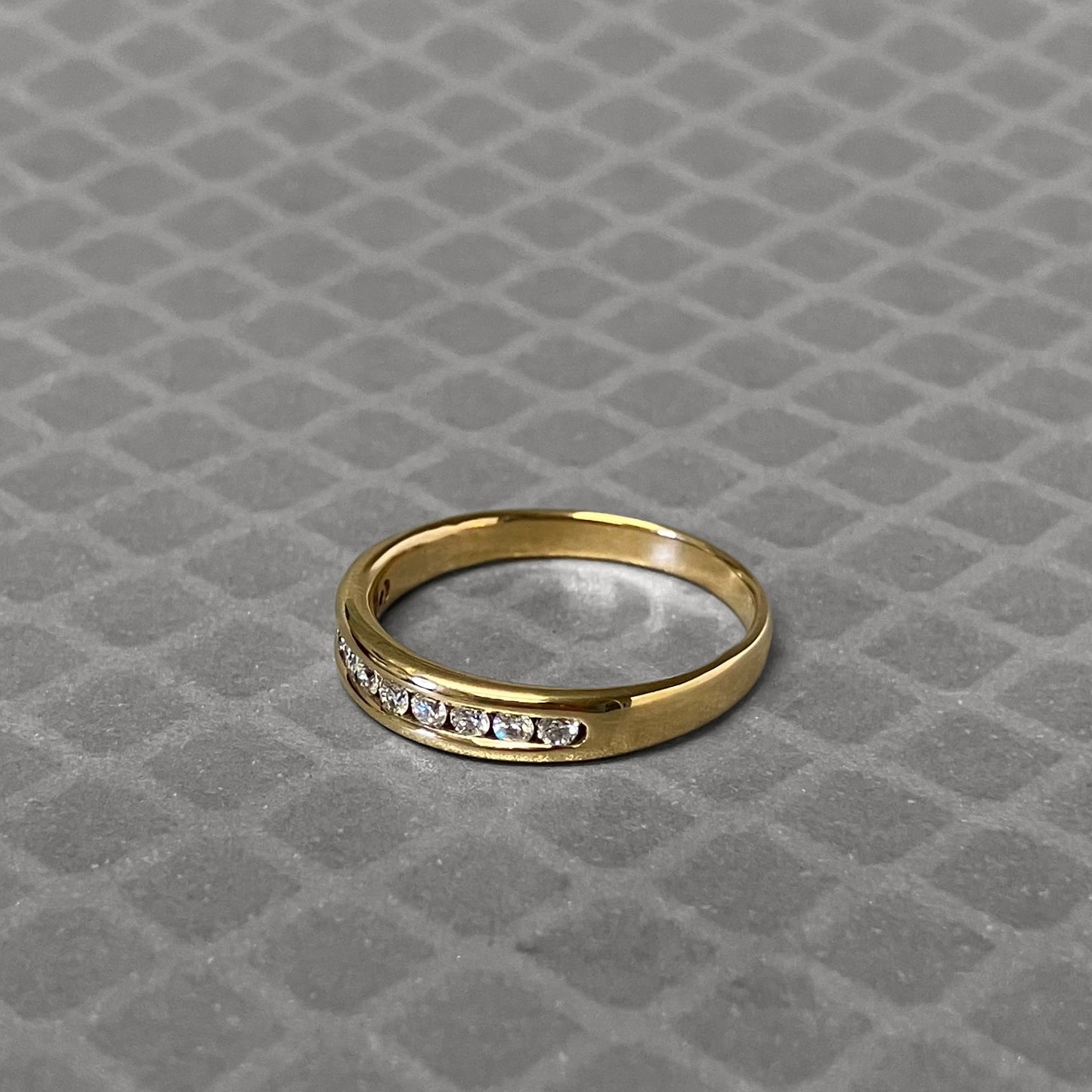 Preowned Yellow Gold and Diamond Channel Set Ring