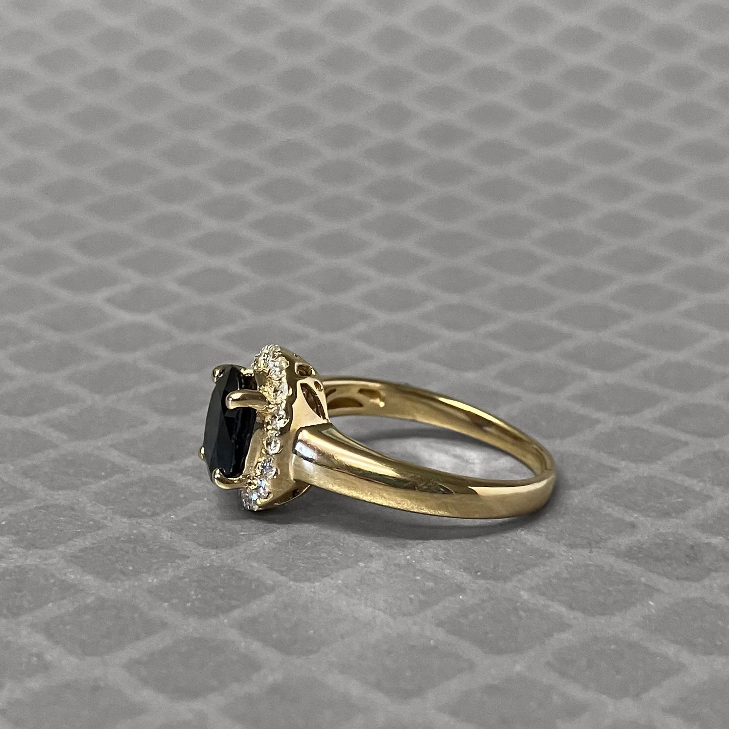 Preowned Yellow Gold Oval Blue Sapphire and Diamond Ring