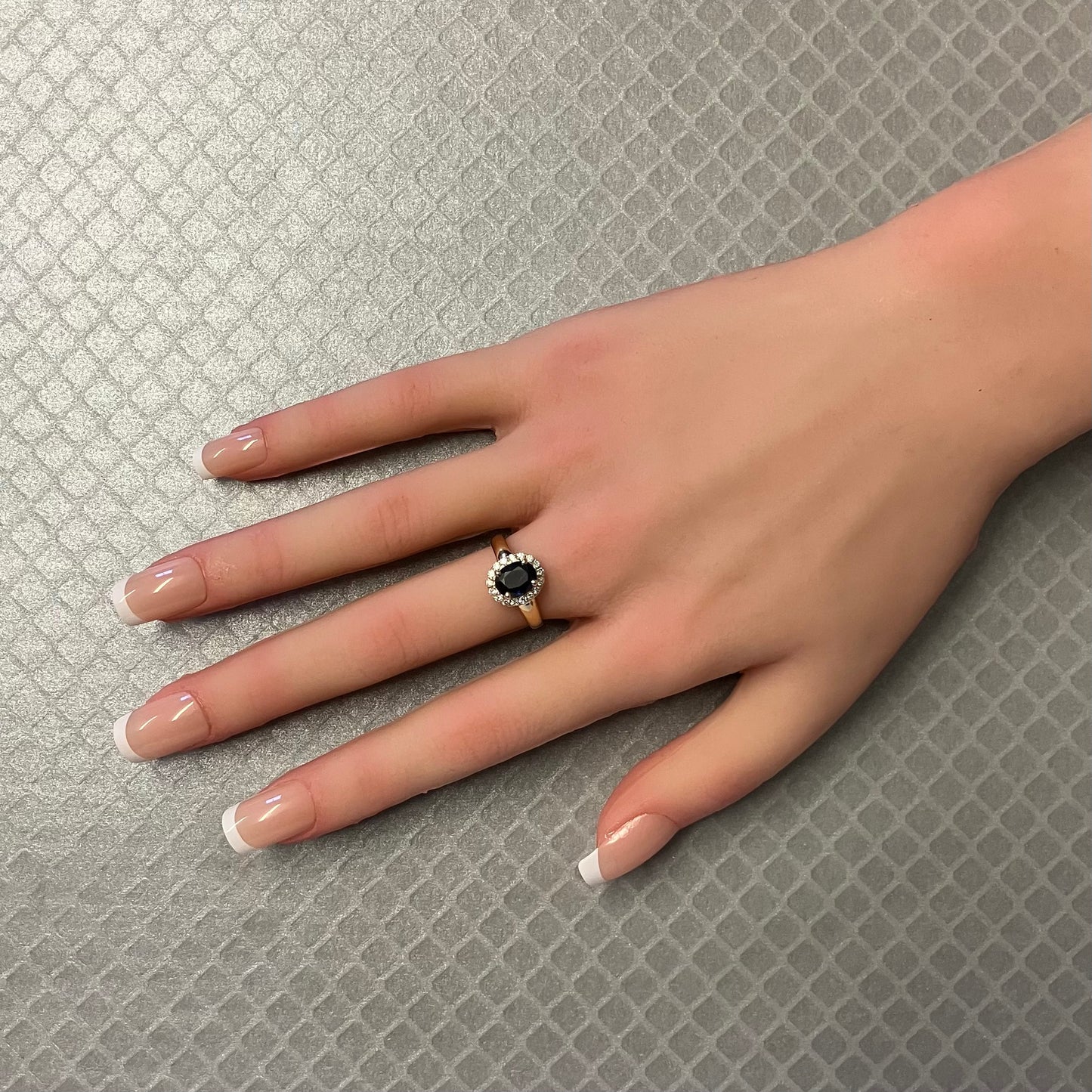 Preowned Yellow Gold Oval Blue Sapphire and Diamond Ring