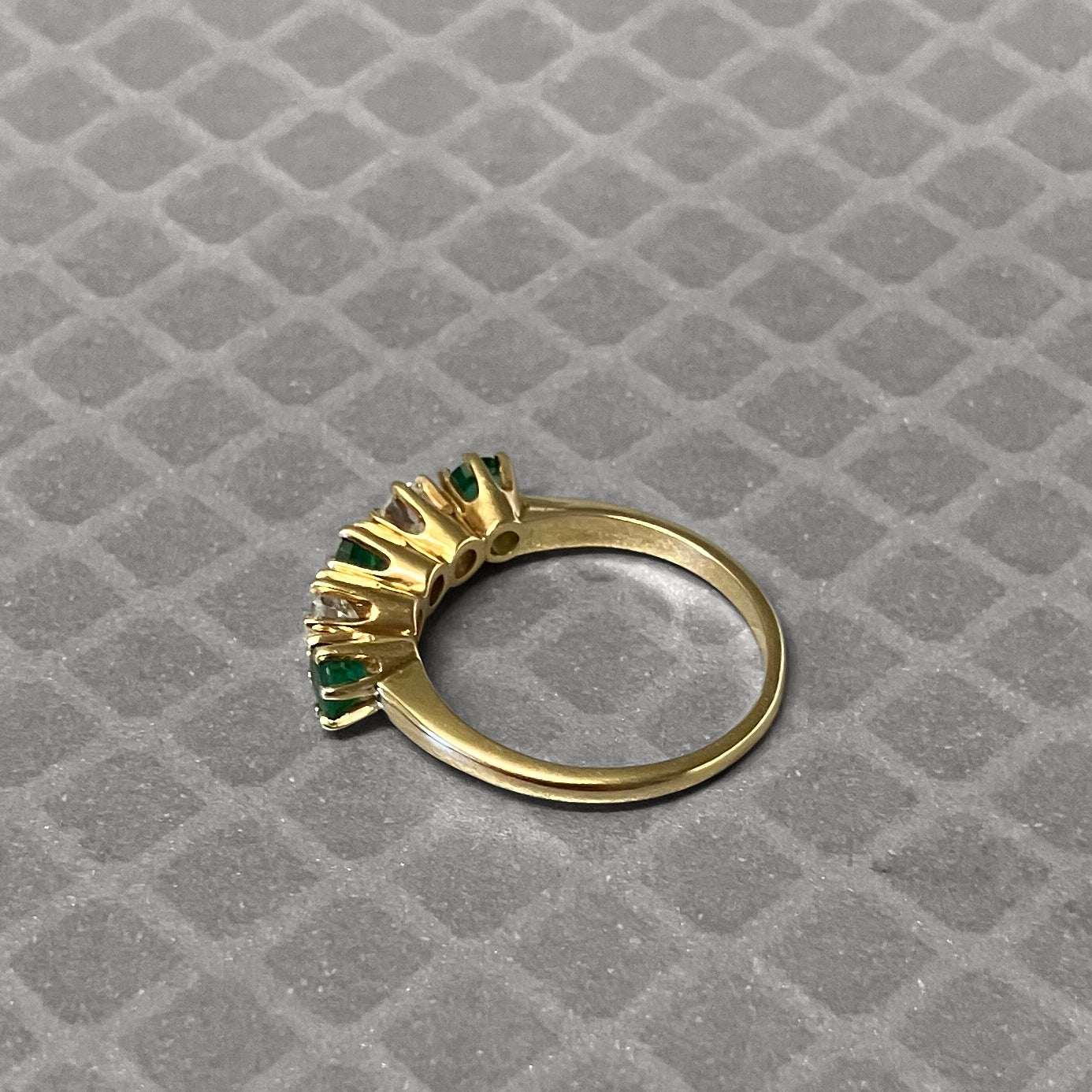 Preowned Yellow Gold Emerald and Diamond Ring