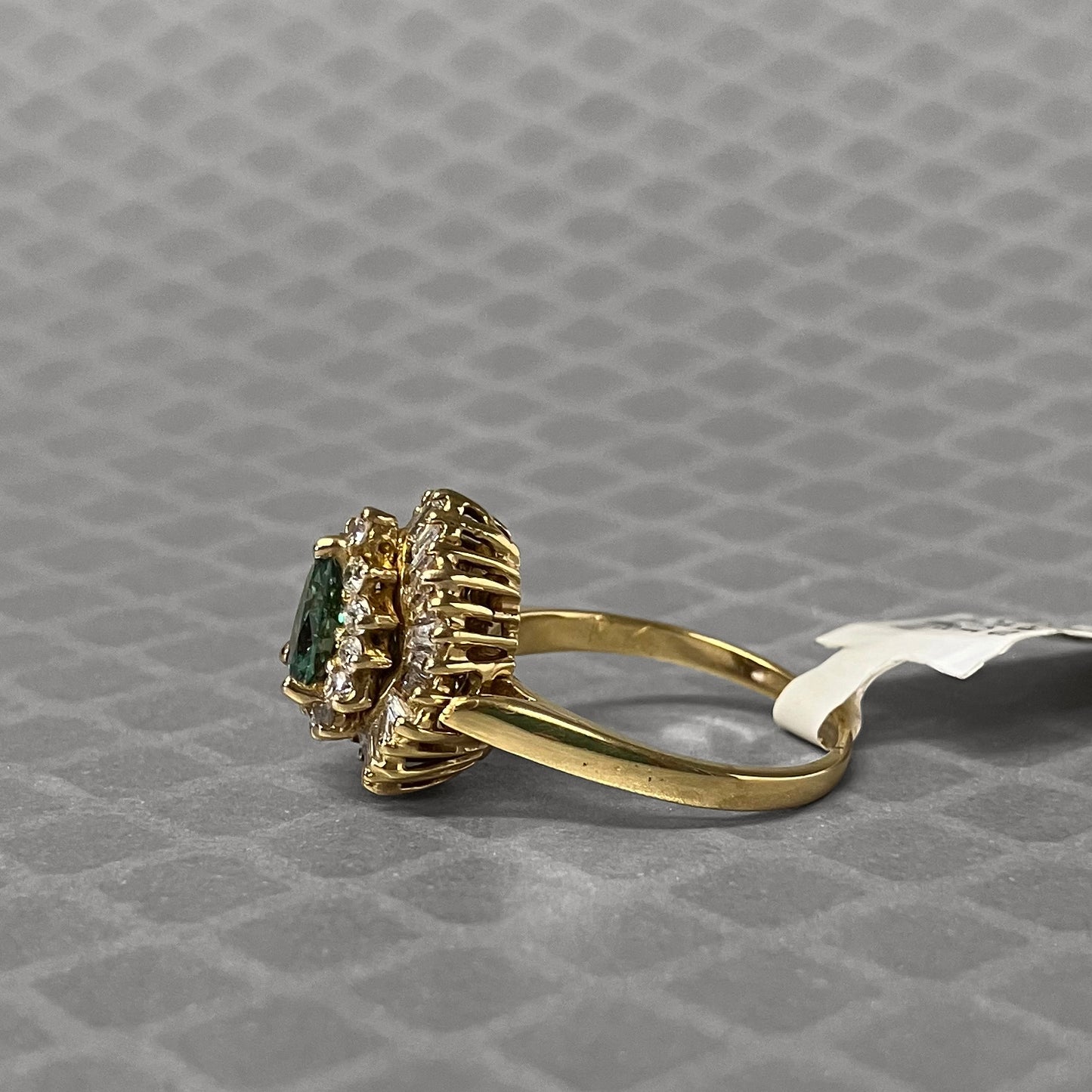 Preowned Yellow Gold and Treated Green Diamond Convertible Ring Pendant