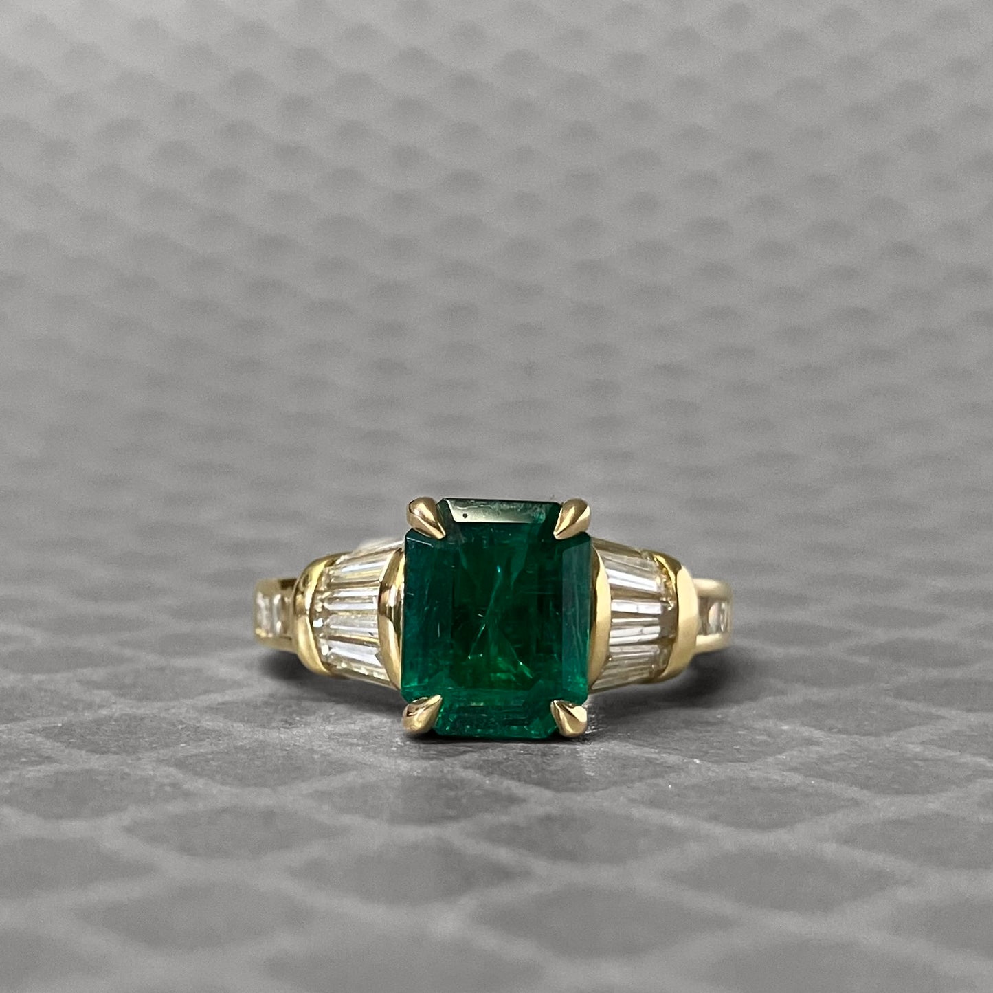 Preowned Yellow Gold Emerald and Diamond Ring