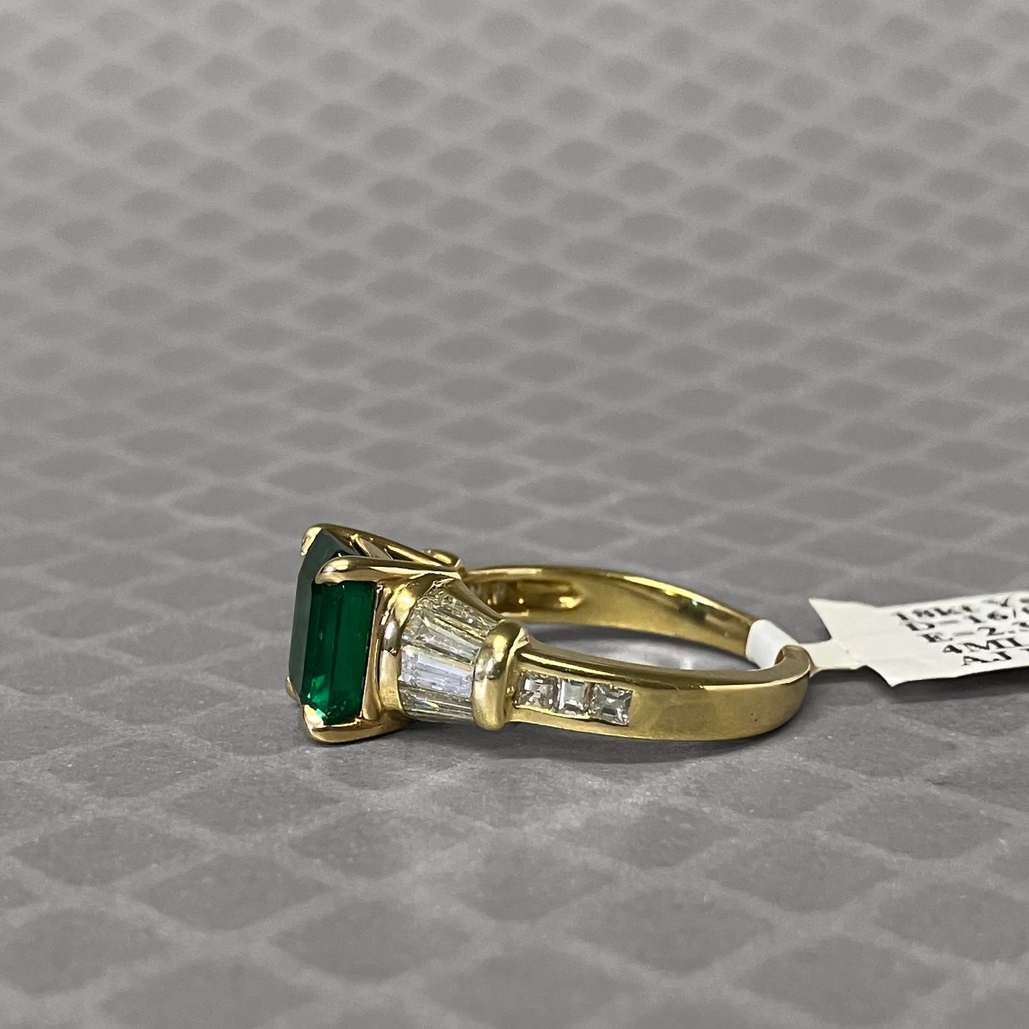 Preowned Yellow Gold Emerald and Diamond Ring