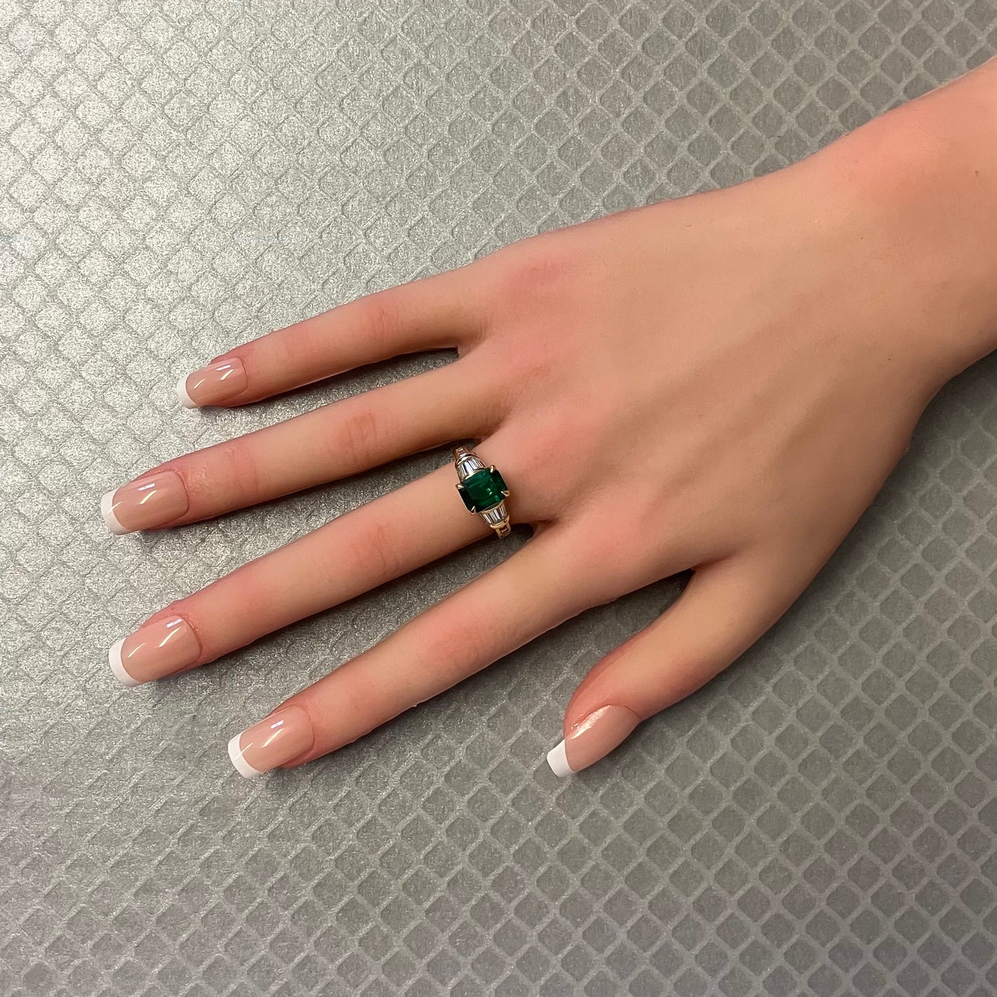 Preowned Yellow Gold Emerald and Diamond Ring