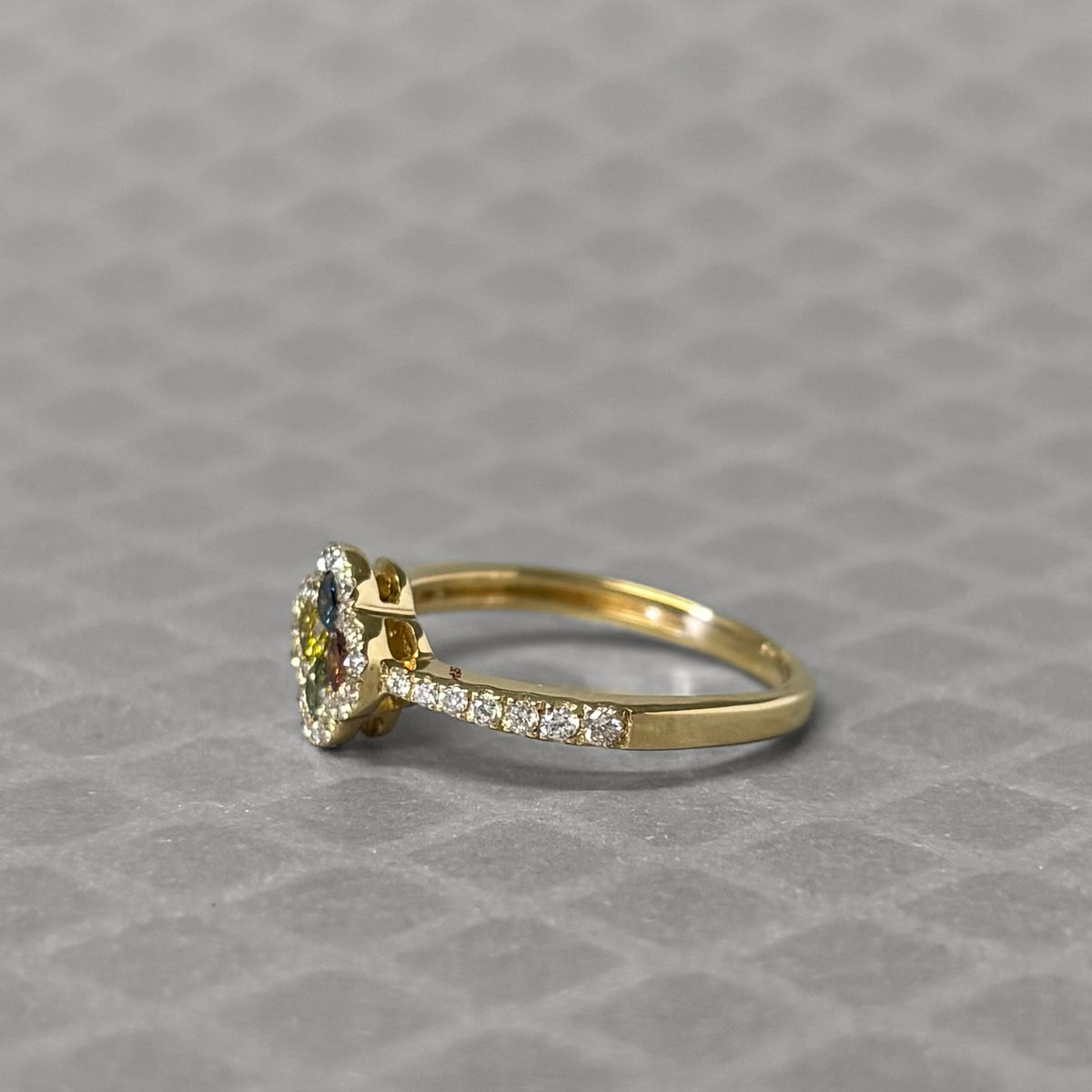 Preowned Yellow Gold White Diamond and Treated Colored Diamond Le Vian Ring