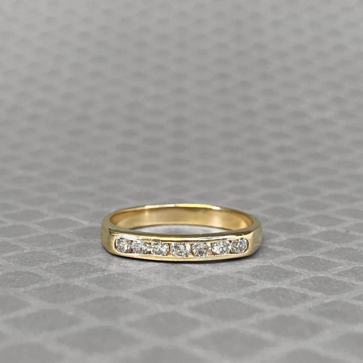Preowned Yellow Gold and Channel Set Diamond Band