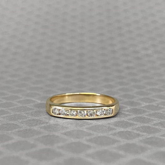 Preowned Yellow Gold and Channel Set Diamond Band