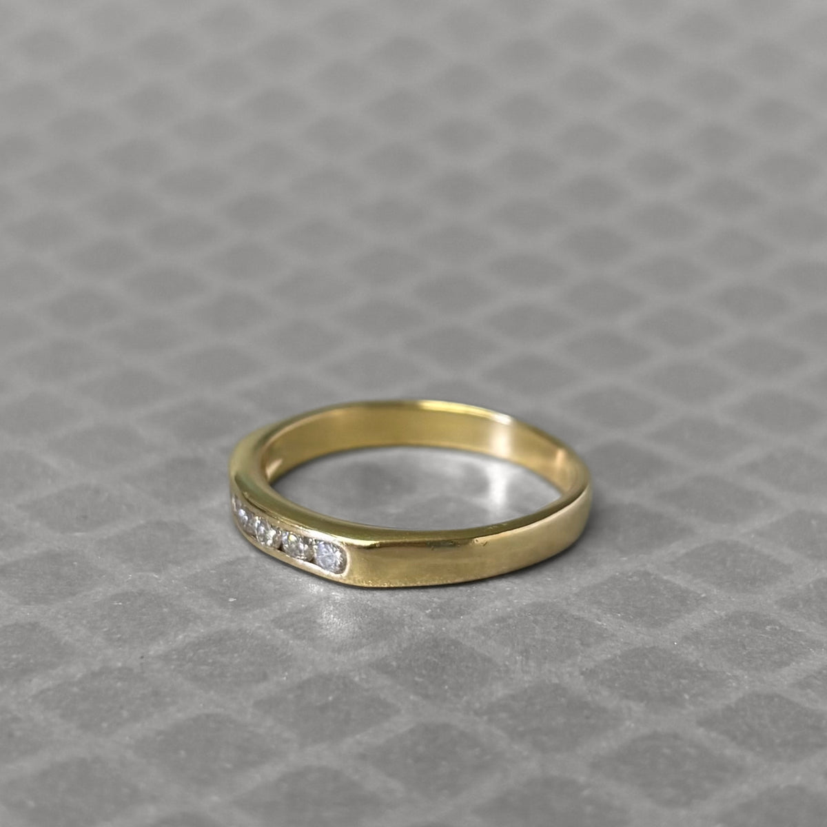 Preowned Yellow Gold and Channel Set Diamond Band