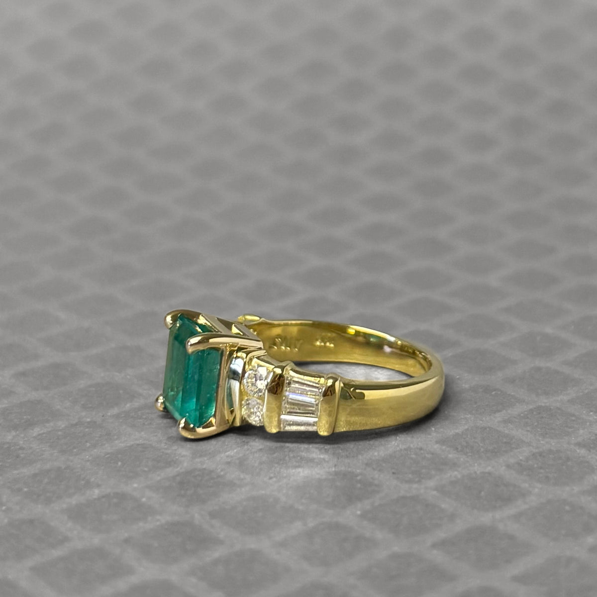 Preowned Yellow Gold Emerald and Diamond Ring