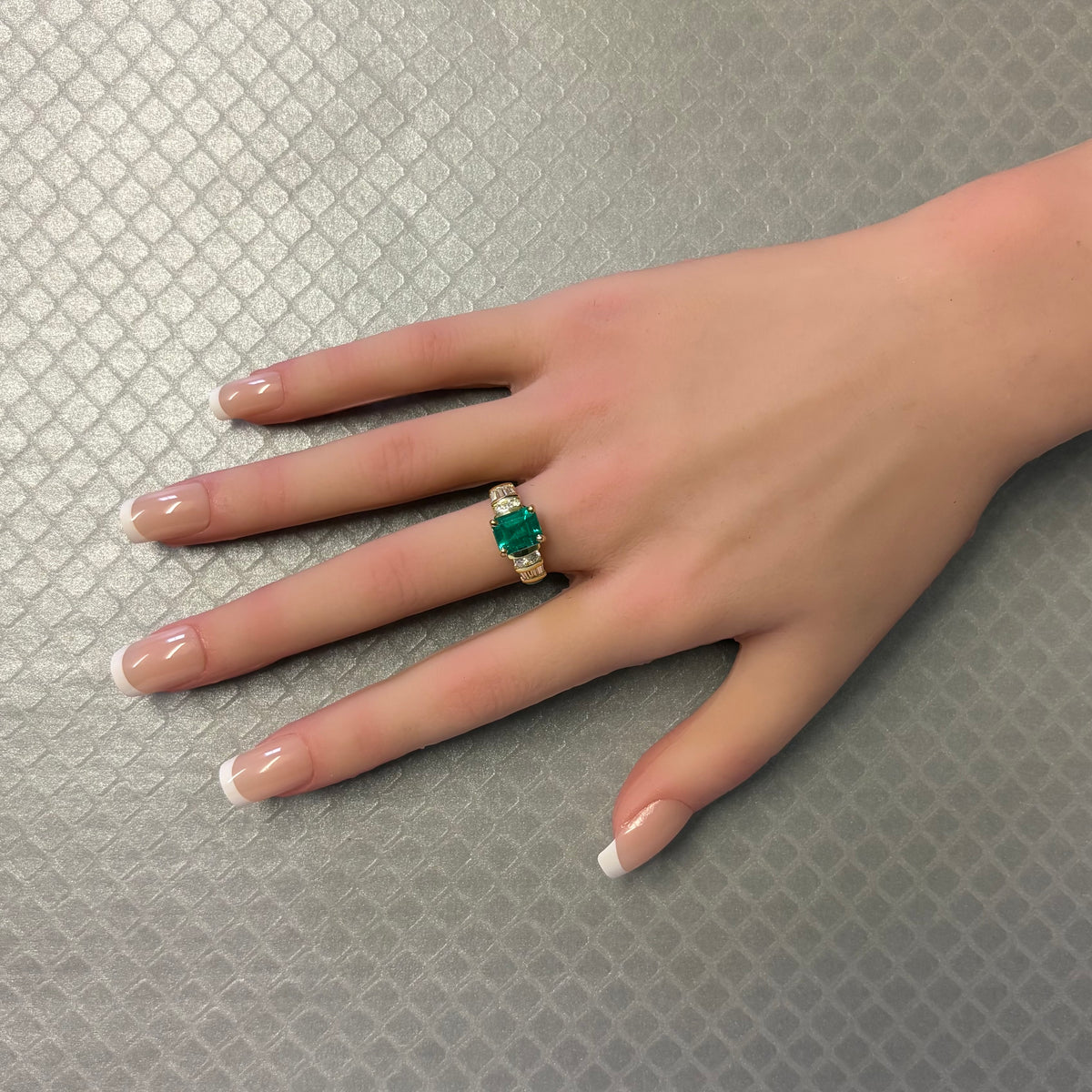 Preowned Yellow Gold Emerald and Diamond Ring