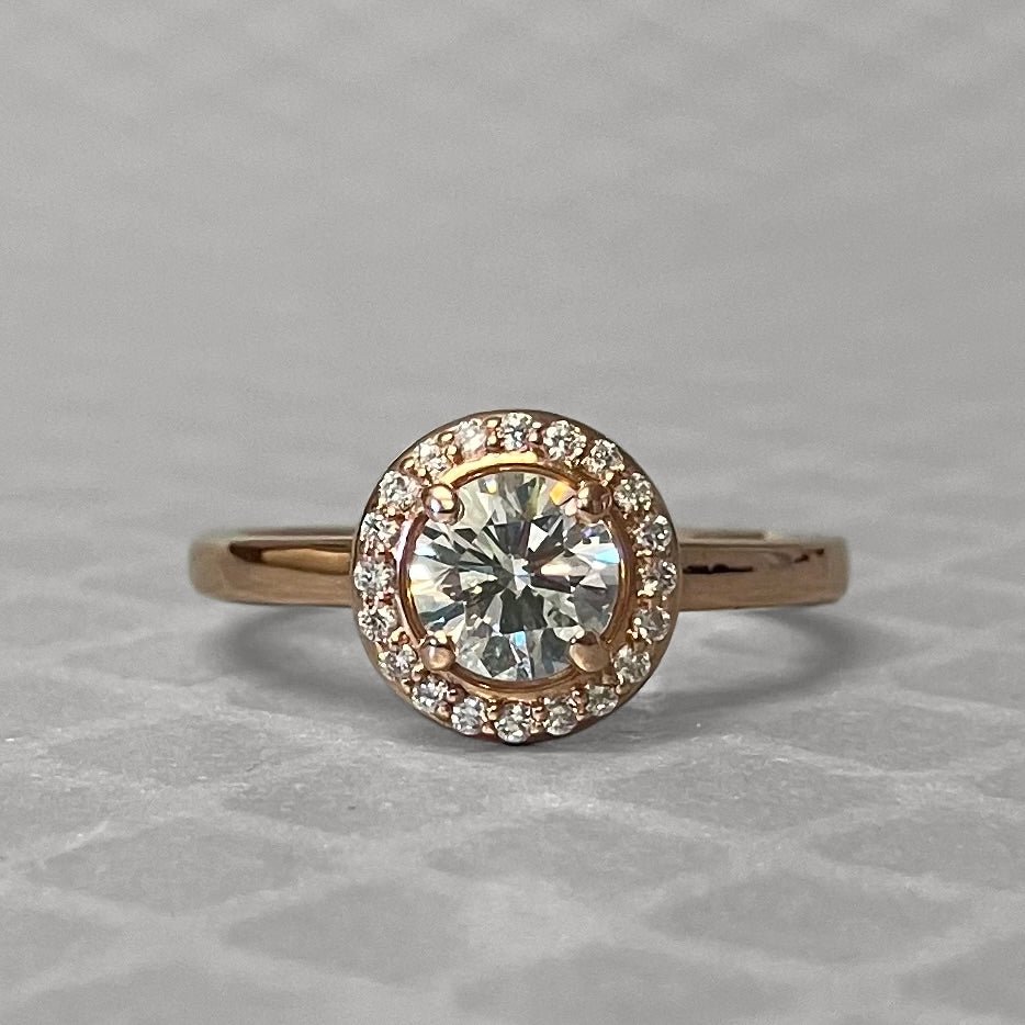 Preowned Rose Gold and Round Brilliant Cut Diamond Engagement Ring
