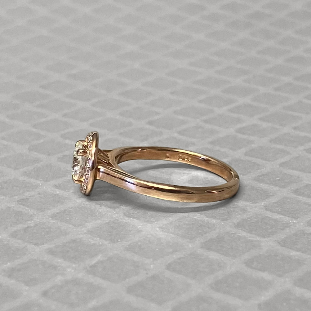 Preowned Rose Gold and Round Brilliant Cut Diamond Engagement Ring