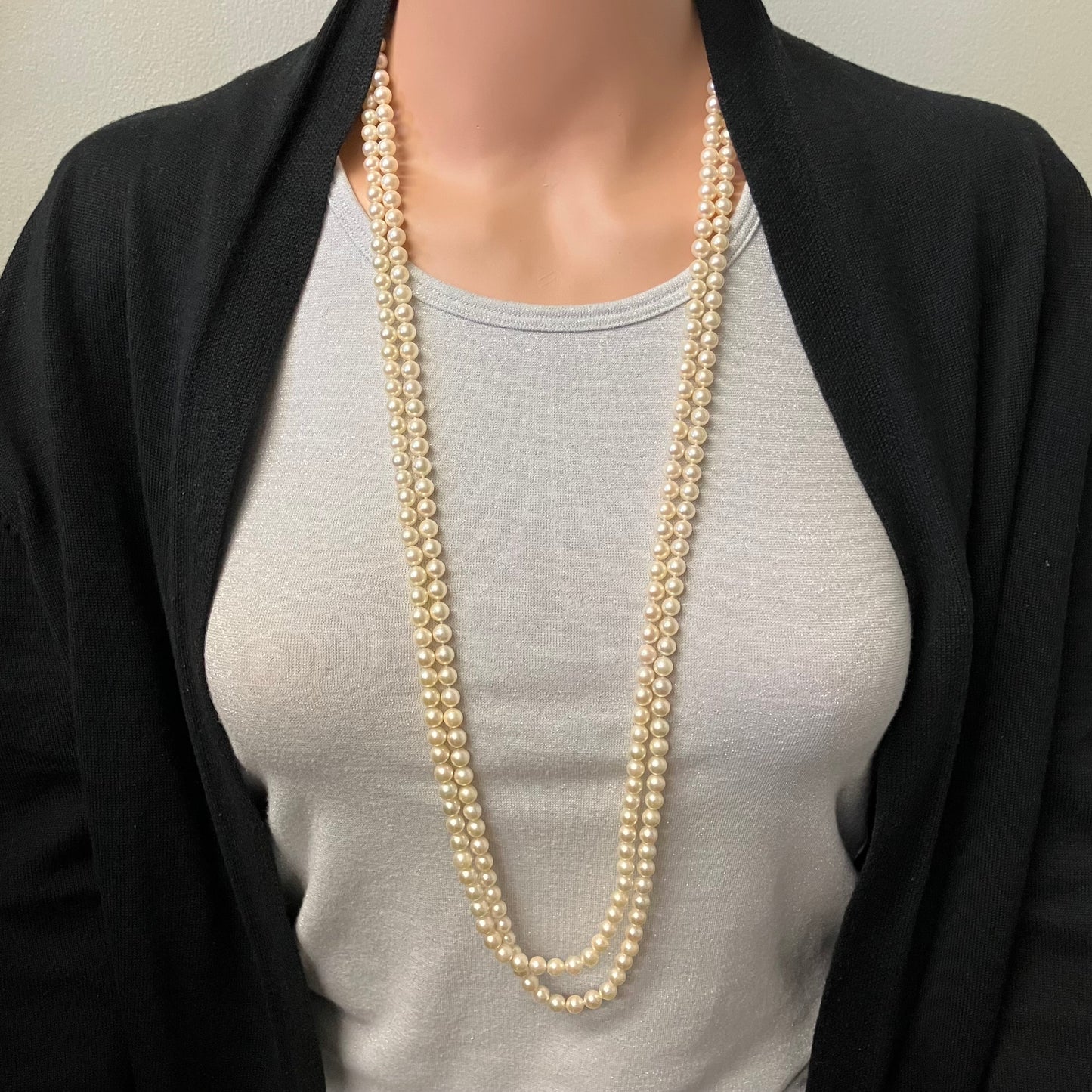 Preowned Akoya Saltwater Pearl Endless Necklace