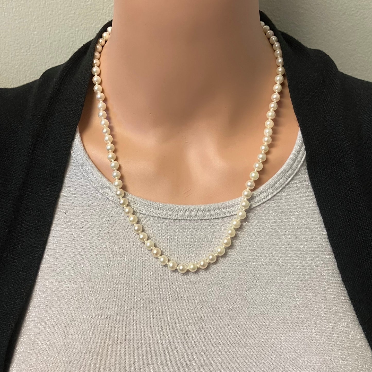 Preowned Yellow Gold and Akoya Cultured Pearl Necklace