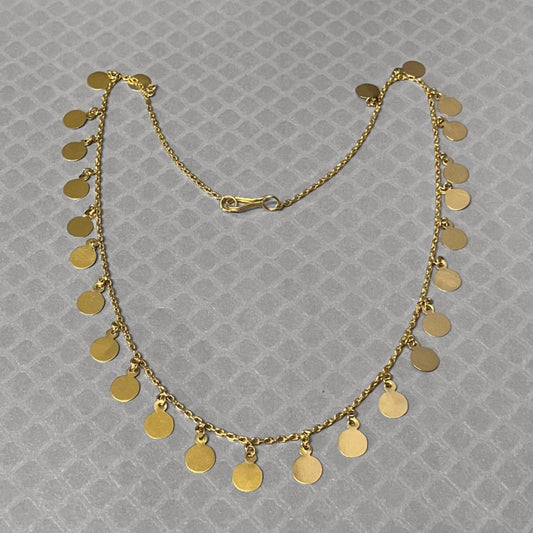 Preowned Yellow Gold Disc Necklace