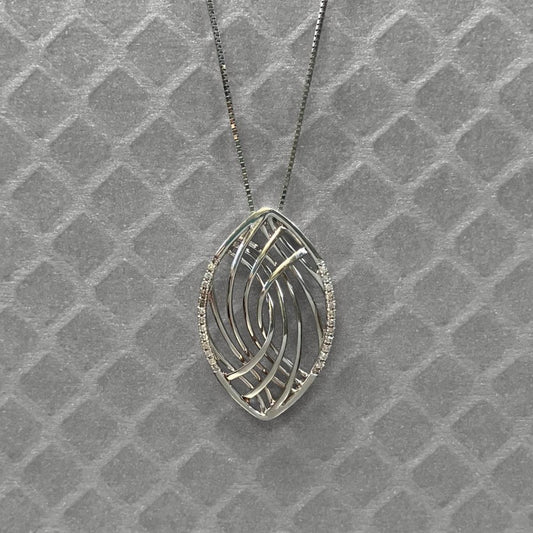 Preowned White Gold and Diamond Marquise Pendant