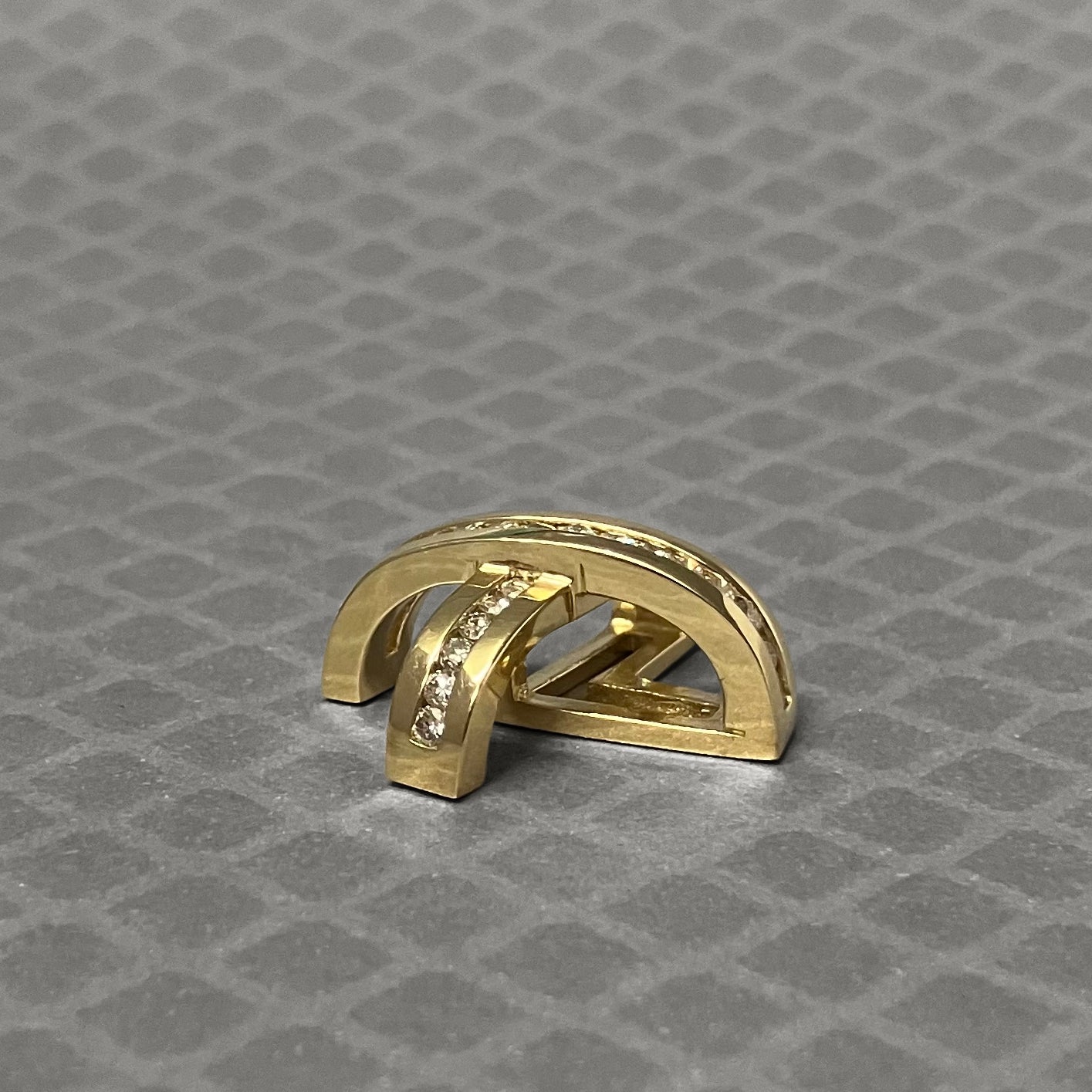 Preowned Yellow Gold and Diamond "X" Pendant