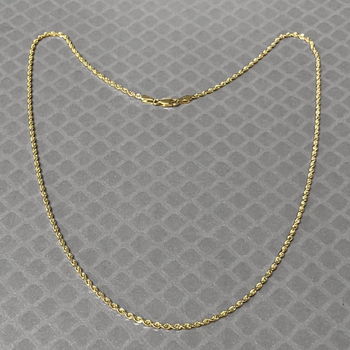 Preowned Yellow Gold Diamond Cut Rope Chain