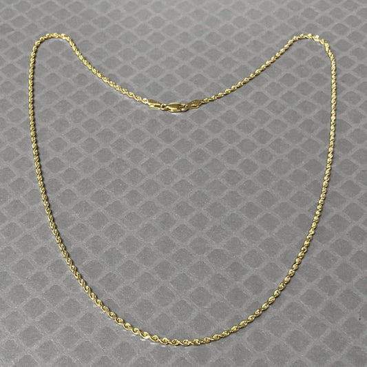 Preowned Yellow Gold Diamond Cut Rope Chain