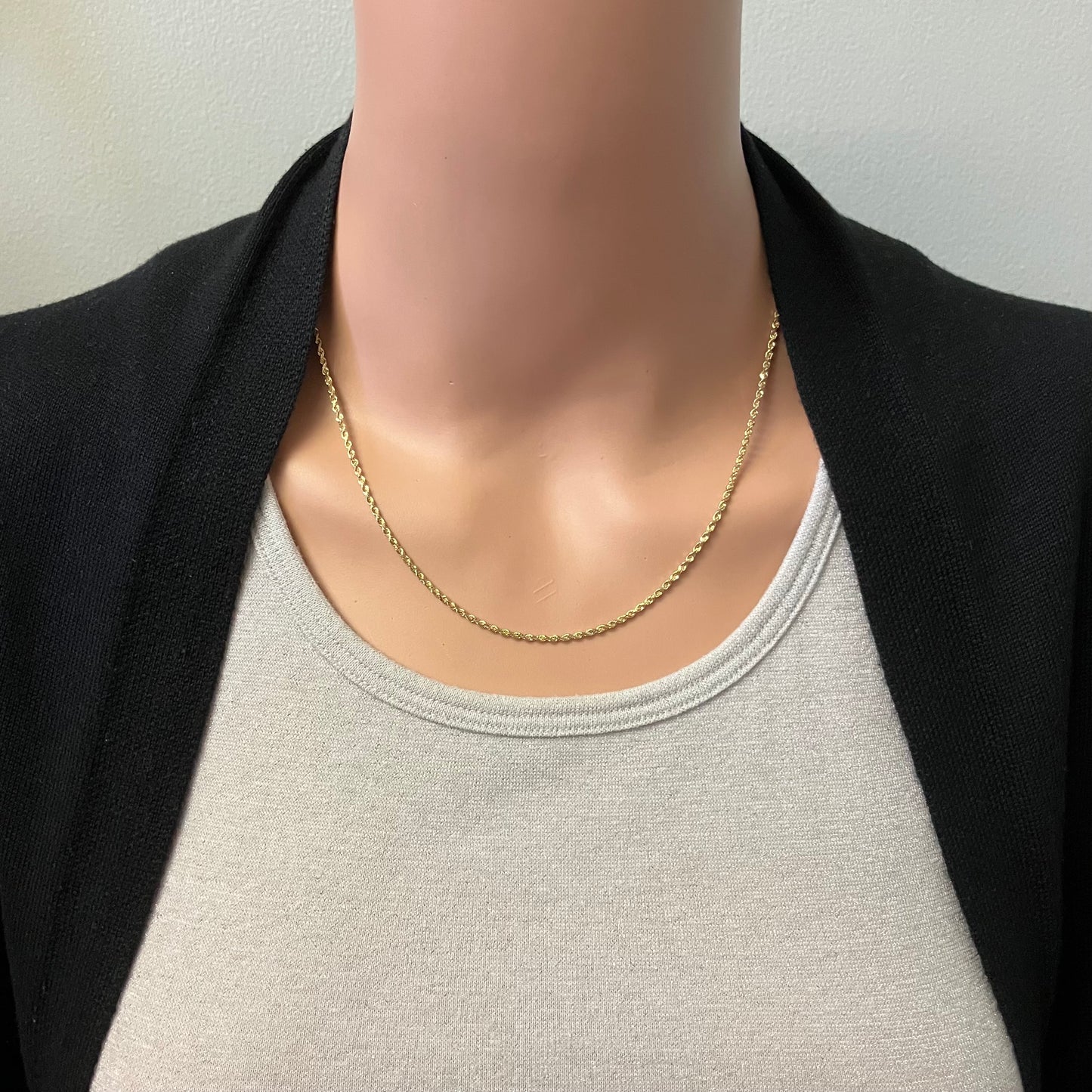 Preowned Yellow Gold Diamond Cut Rope Chain