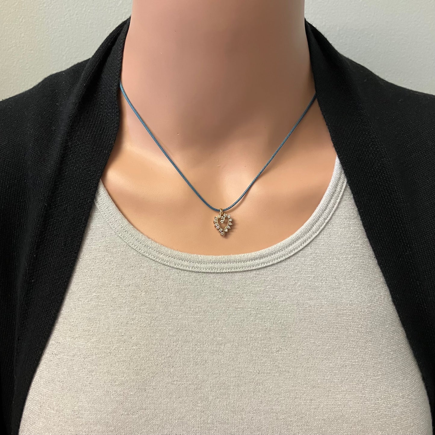 Preowned Yellow Gold and Diamond Heart Pendant