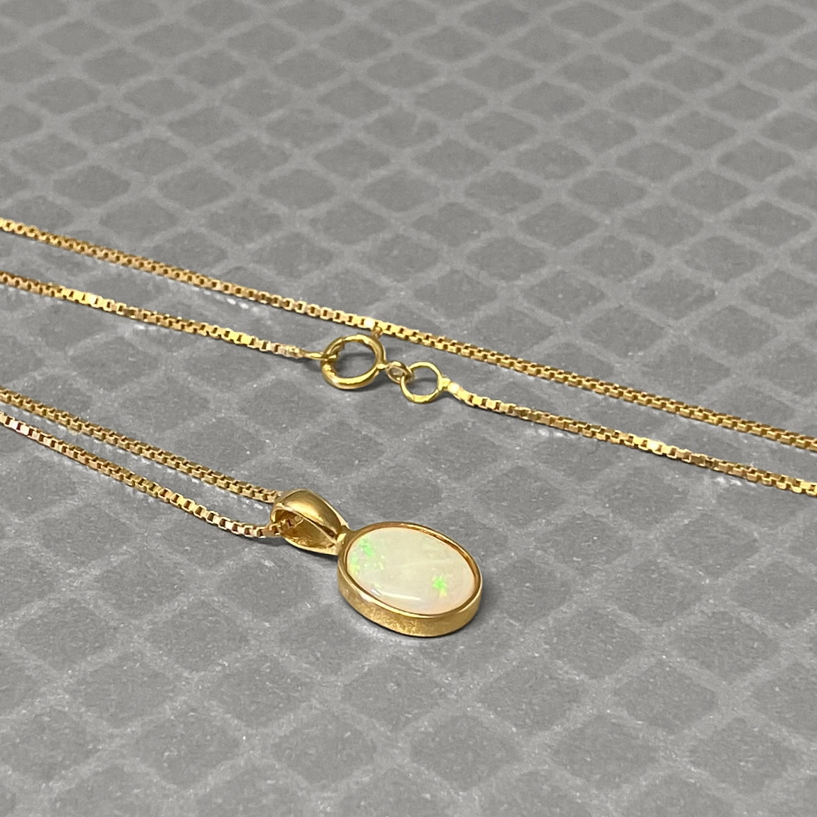 Preowned Yellow Gold and Oval Opal Pendant