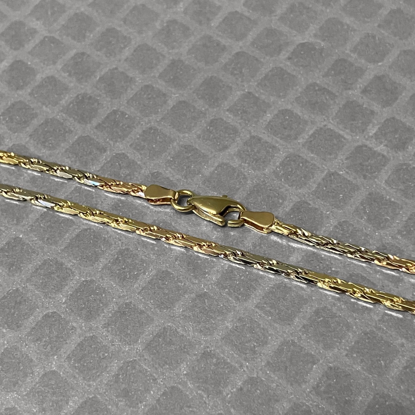 Preowned Tricolor Gold Flat Rope Chain