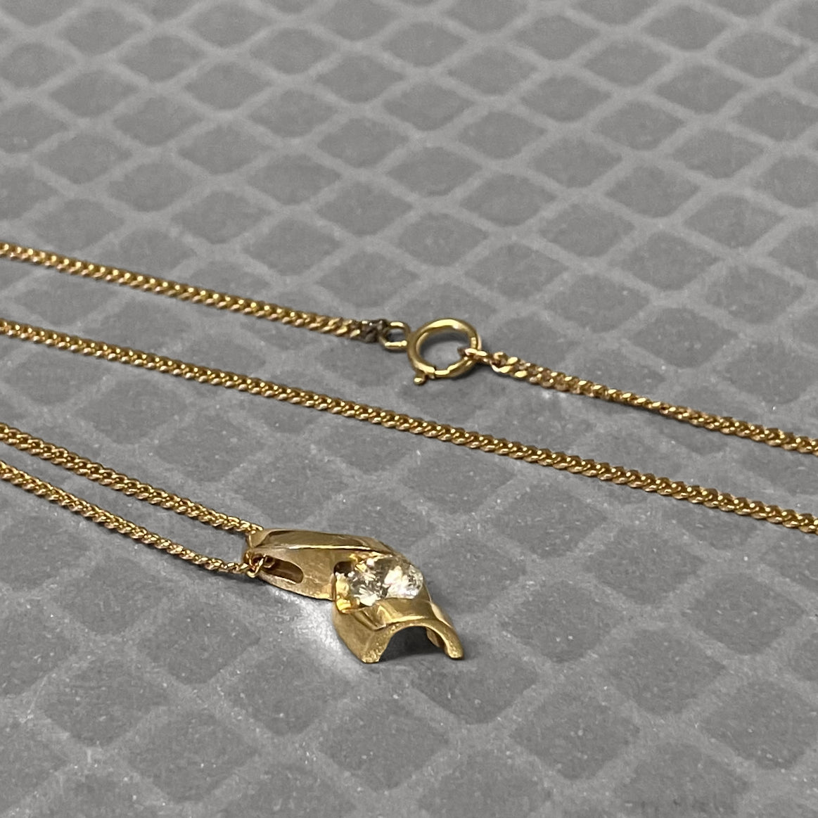 Preowned Yellow Gold and Diamond Swirl Pendant