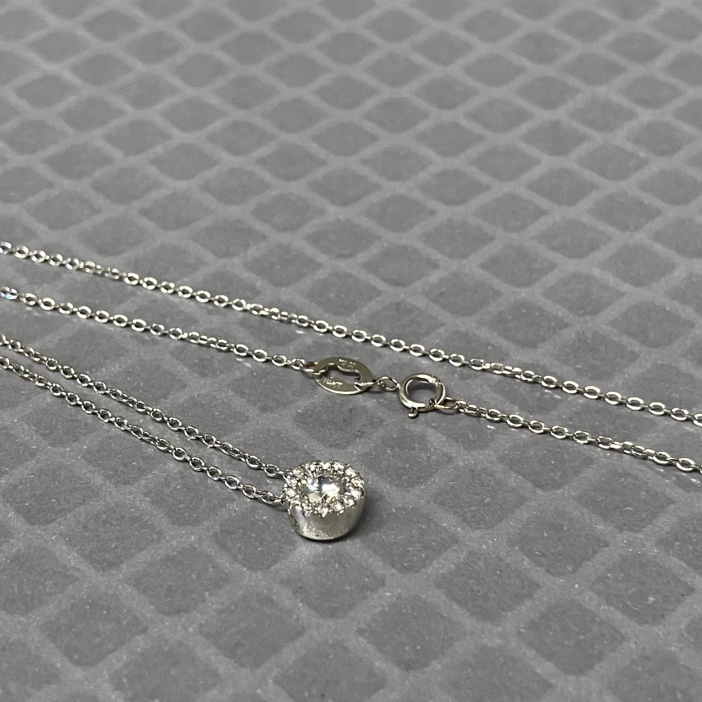 Preowned White Gold and Diamond Cluster Pendant