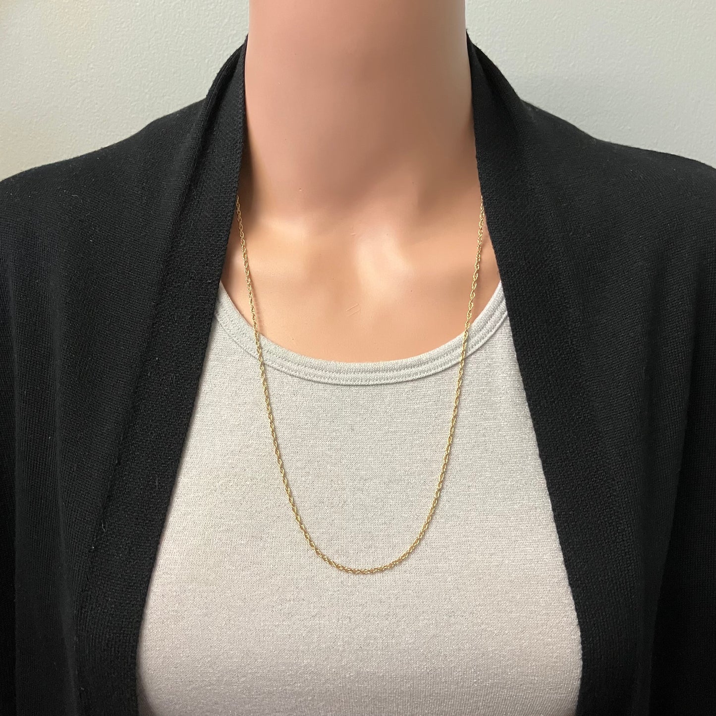 Preowned Yellow Gold Open Link Rope Chain
