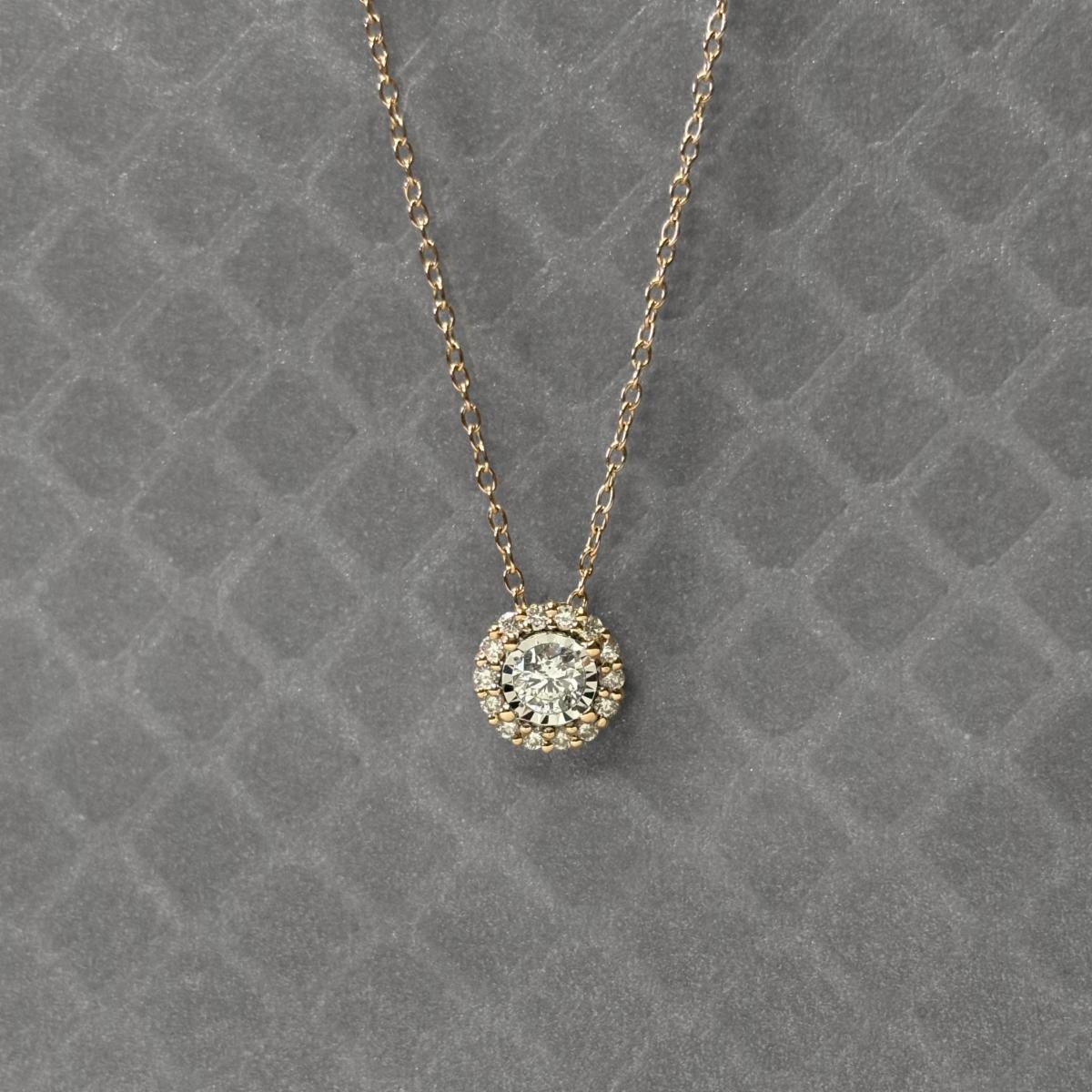 Preowned Rose Gold and Diamond Cluster Pendant