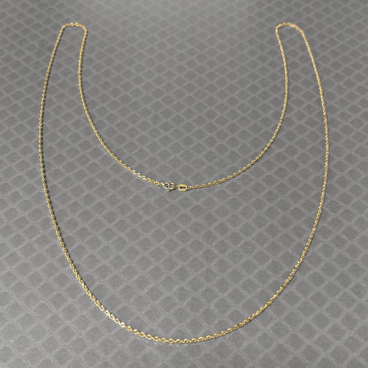 Preowned Yellow Gold Diamond Cut Rope Chain