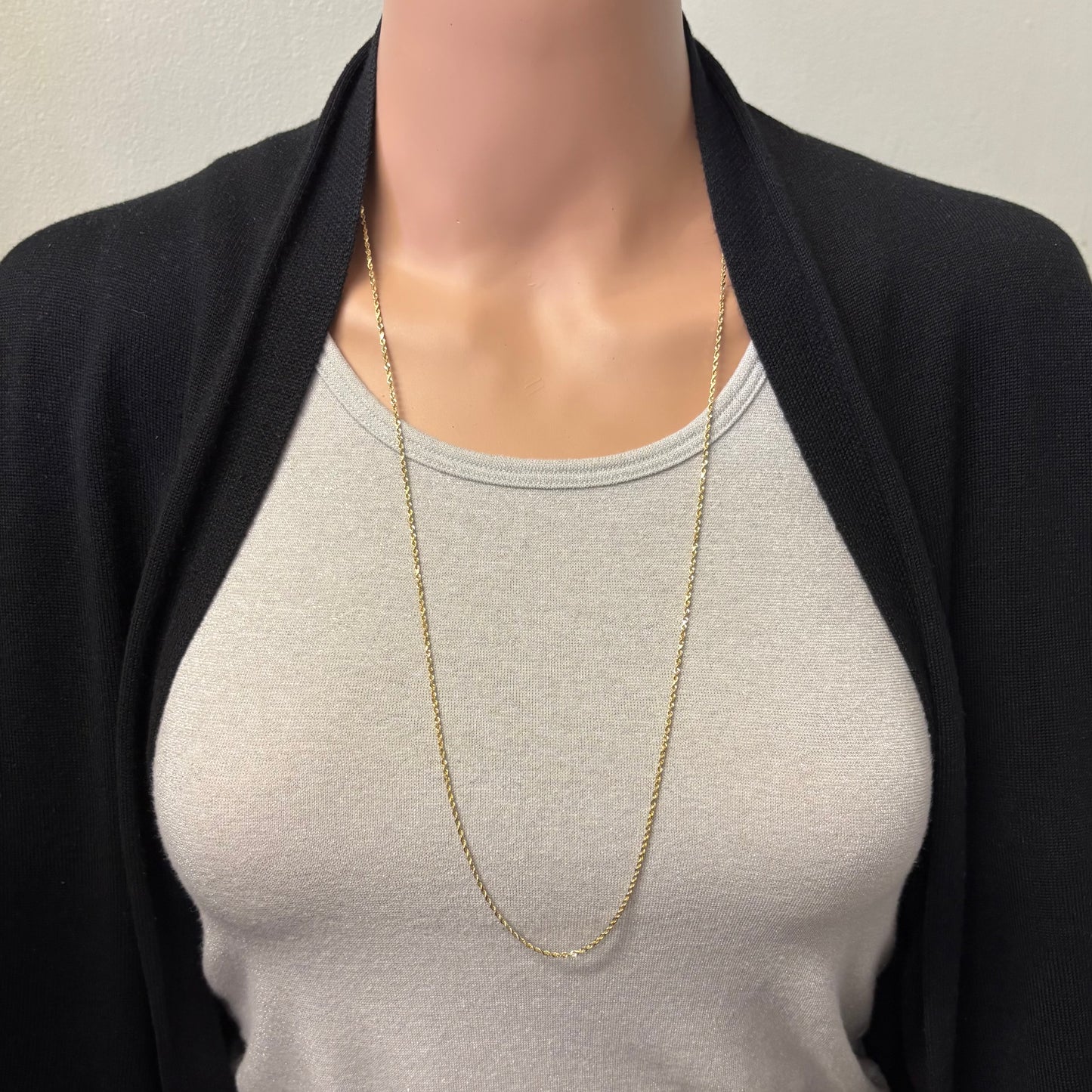 Preowned Yellow Gold Diamond Cut Rope Chain