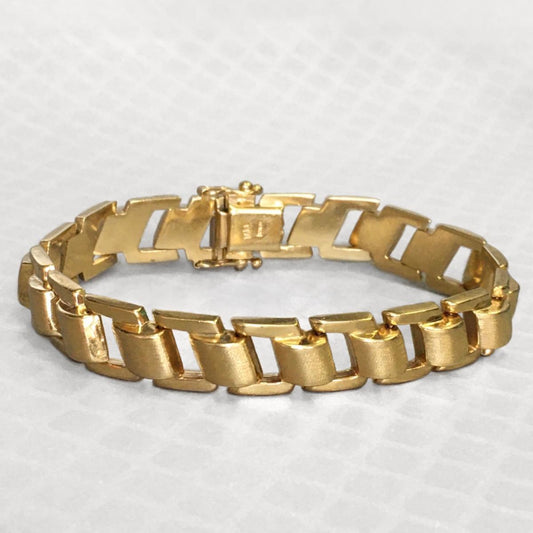 Preowned Yellow Gold Angled Link Bracelet