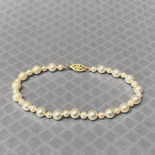 Preowned Yellow Gold Pearl Bracelet