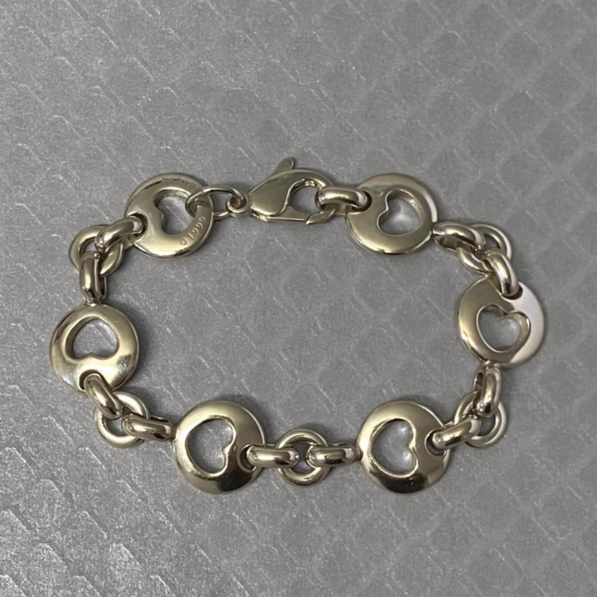 Preowned Sterling Silver Tiffany & Co. Open Heart Link Bracelet