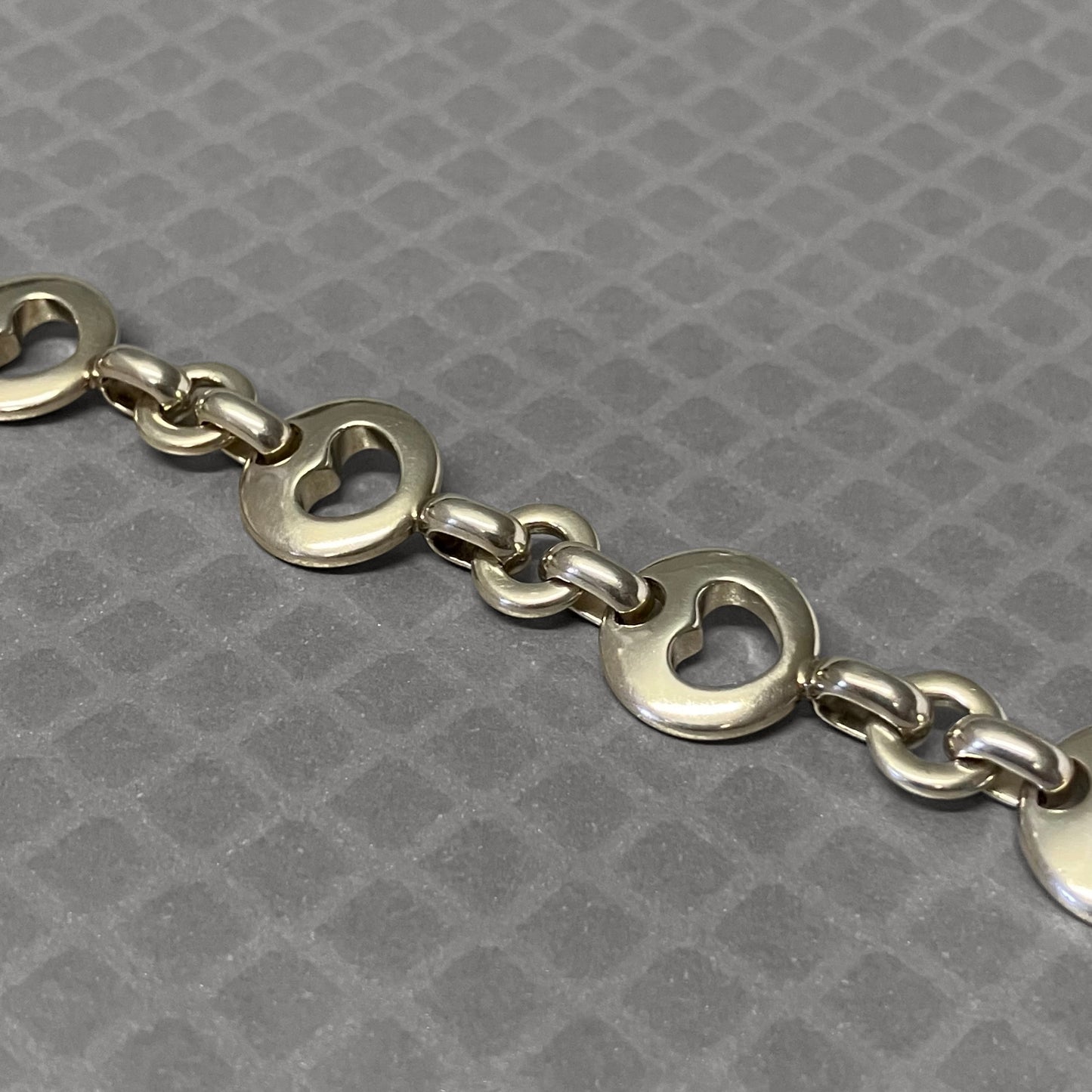 Preowned Sterling Silver Tiffany & Co. Open Heart Link Bracelet