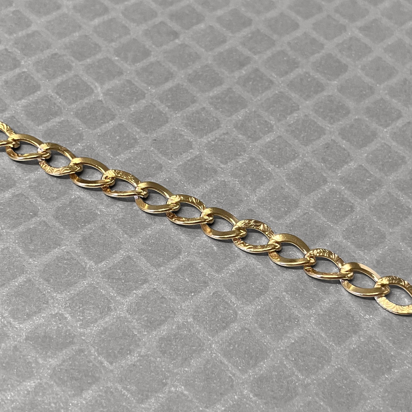 Preowned Yellow Gold Polished and Engraved Link Bracelet