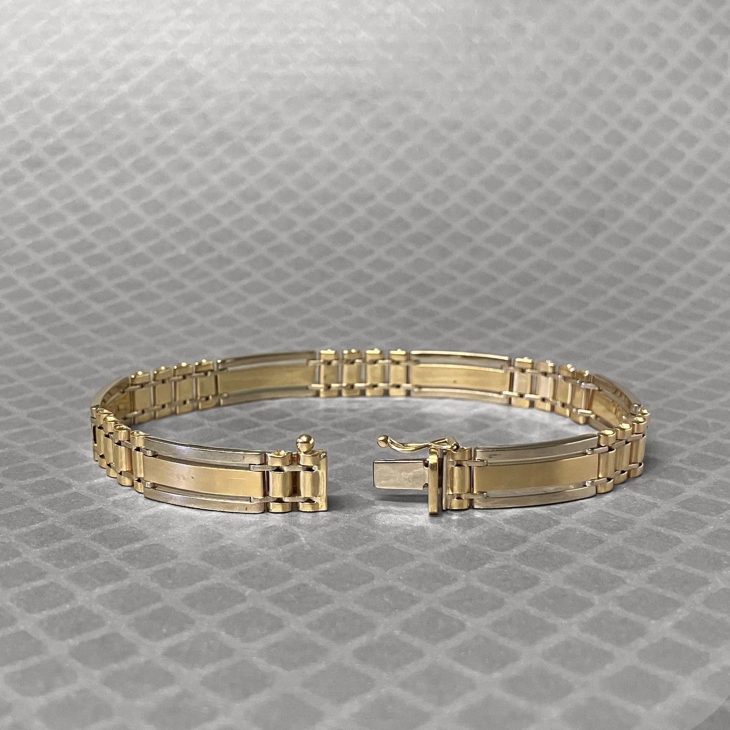Preowned Yellow and White Gold Open Bar Link Bracelet