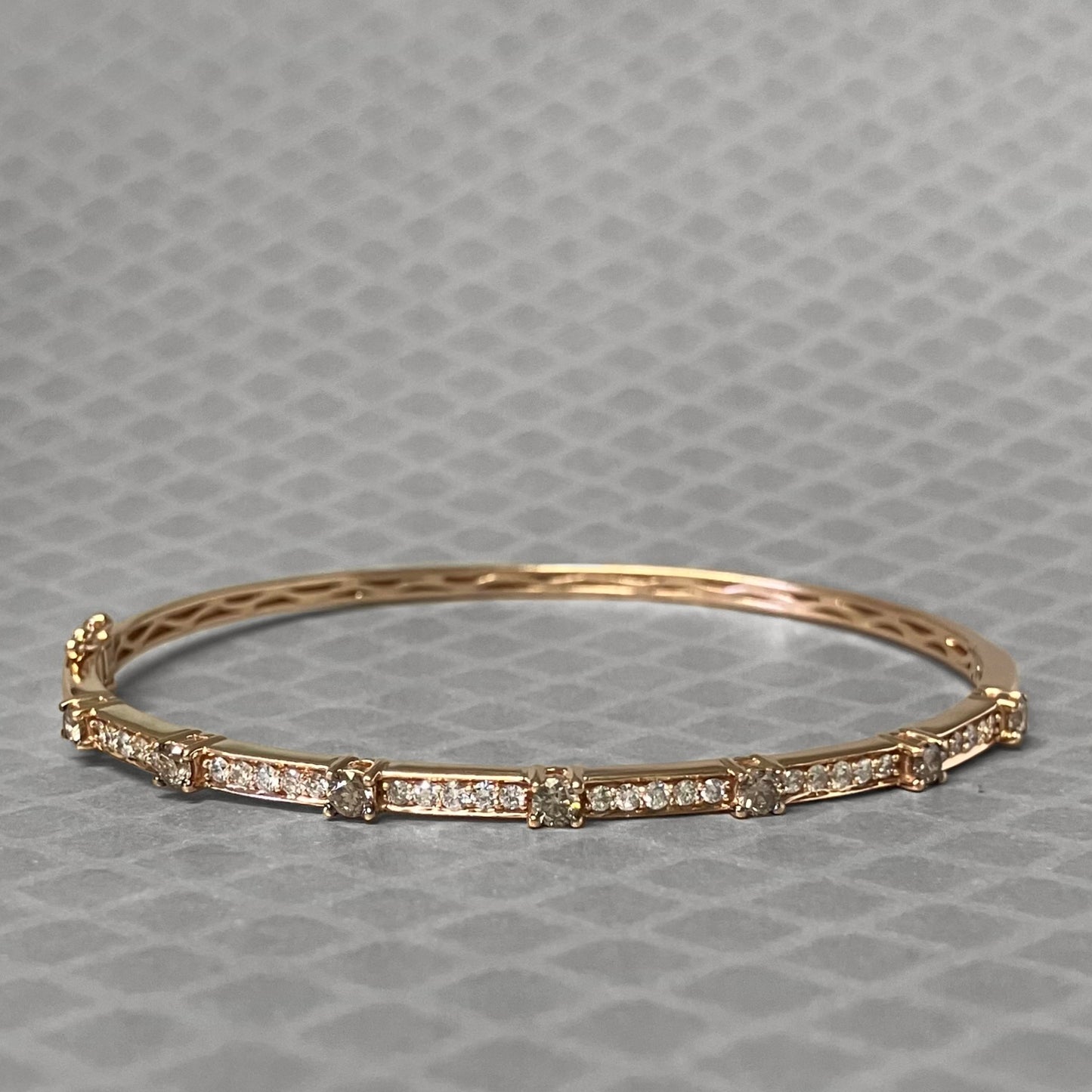 Preowned Rose Gold Chocolate and Vanilla Diamond Le Vian Hinge Bracelet