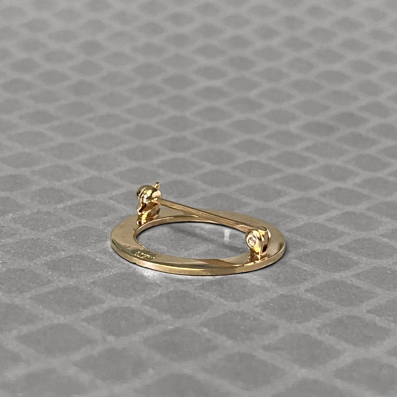 Preowned Yellow Gold Hand Engraved Circle Brooch