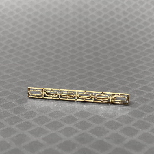 Preowned Yellow Gold Open Textured Bar Pin