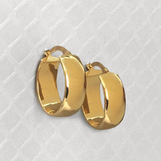 Preowned Yellow Gold Oval Hoop Earrings