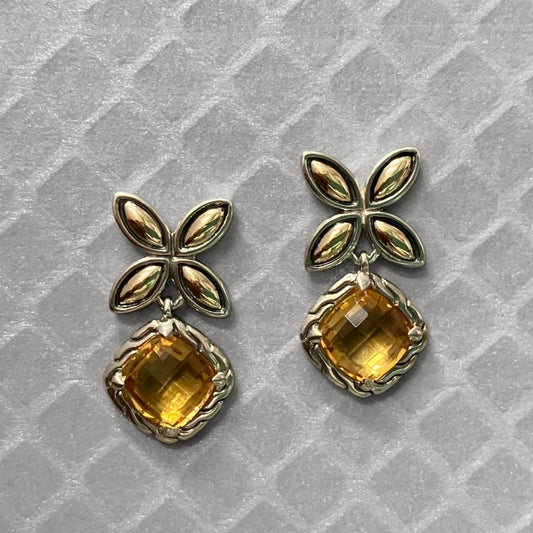 Preowned Yellow Gold and Sterling Silver Citrine John Hardy Earrings