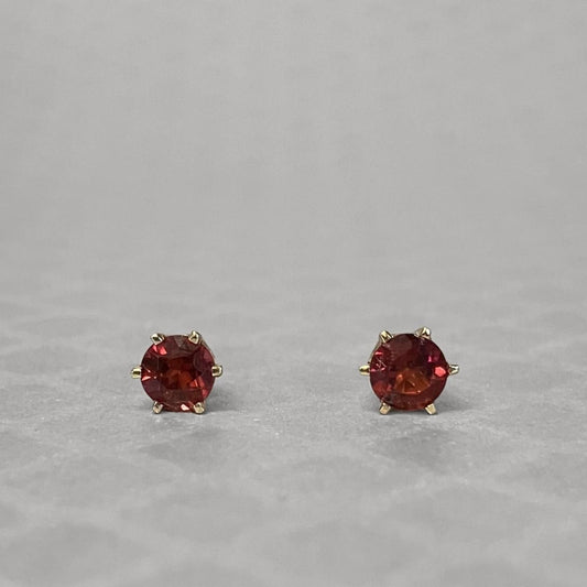 Preowned Yellow Gold and Garnet Stud Earrings