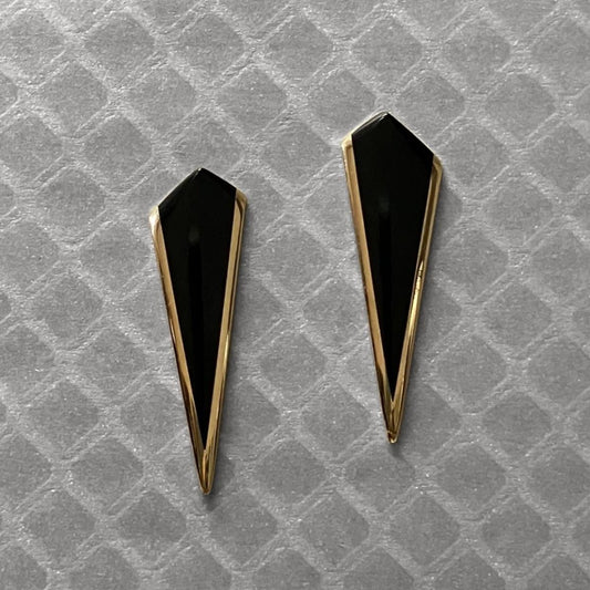 Preowned Yellow Gold and Onyx Lee Marracini Earrings