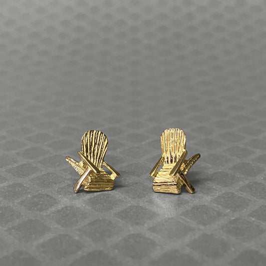 Preowned Yellow Gold Adirondack Chair Stud Earrings